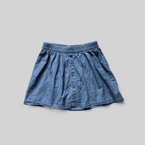 Cherokee Skirt Girls Large 10/12 Denim Button Front Casual Lightweight Cotton
